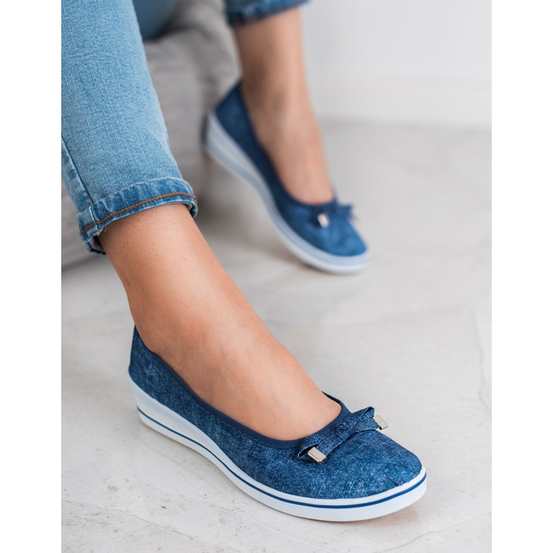 SHELOVET Wedge Ballerina albastru 1