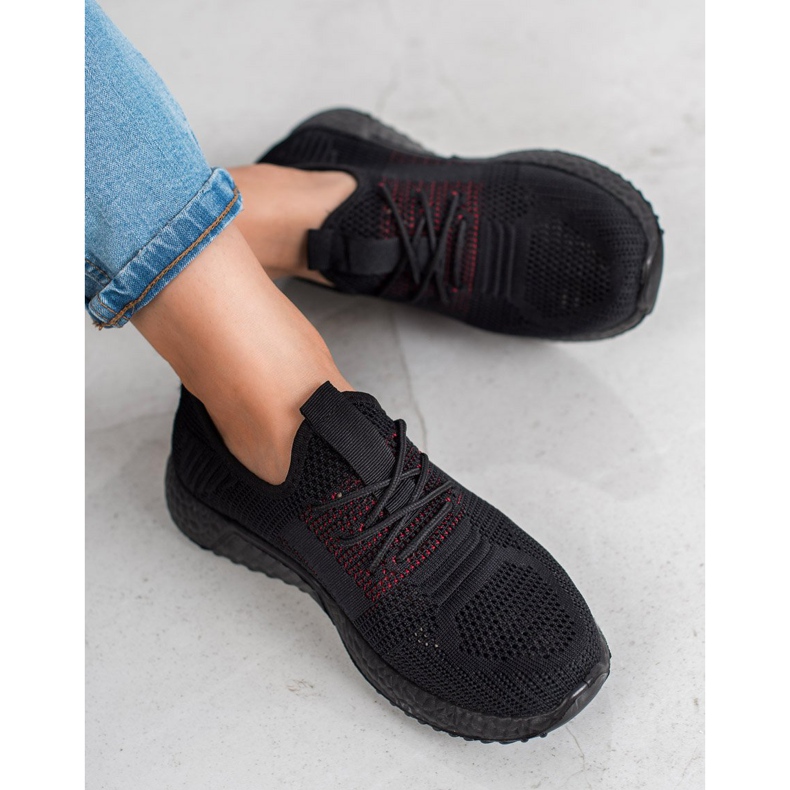 SHELOVET Pantofi sportivi ajurati negru 2