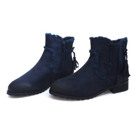Cizme calde Cizme Jodhpur Blana W156 Navy albastru marin 1