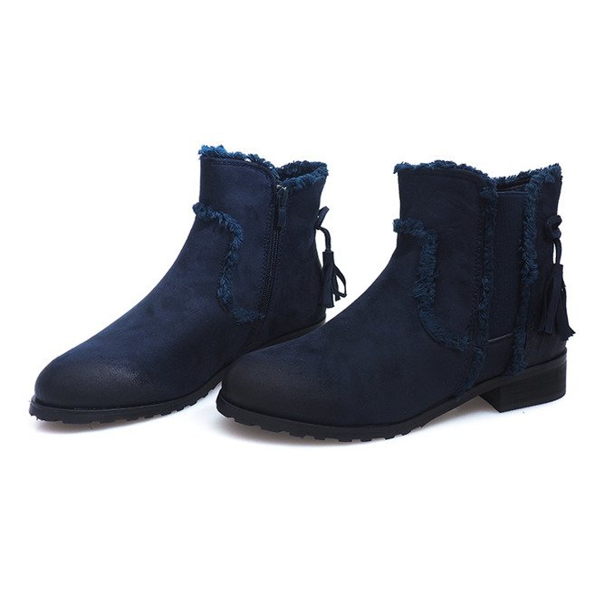 Cizme calde Cizme Jodhpur Blana W156 Navy albastru marin 1