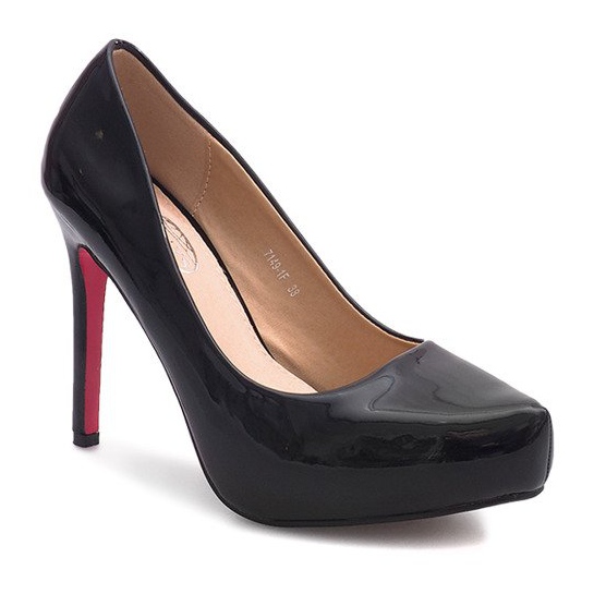 Știfturi lăcuite pe platformă 7149-F Negru 1