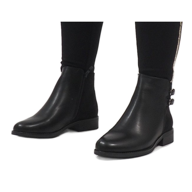 Ideal Shoes Cizme elegante negre C-7200 negru 1