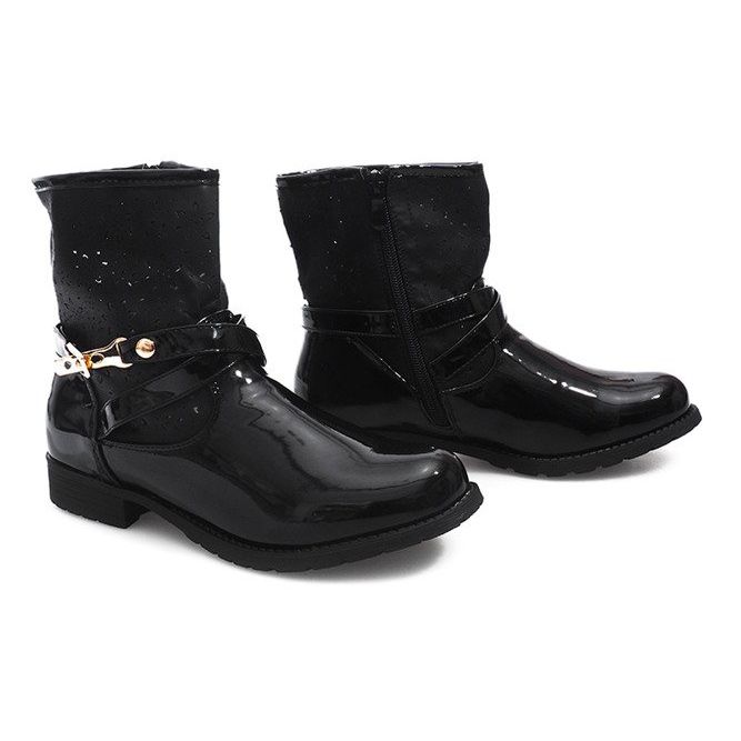 Cizme ajurate lacuit Galoshes ZH650 Negru 1 Cizme ajurate lacuit Galoshes ZH650 Negru 1
