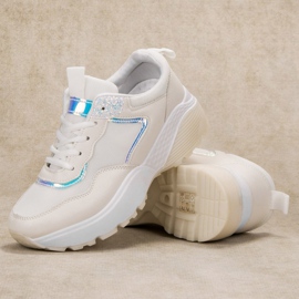 SHELOVET Adidași cu dantelă alb 1