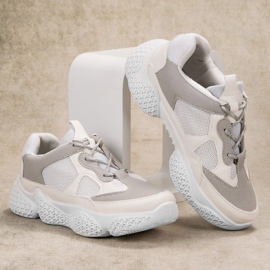 SHELOVET Adidași albi la modă gri 1