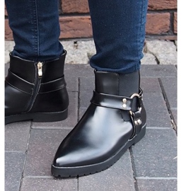 Cizme elegante calde cu cataramă HW14 Negru 1 Cizme elegante calde cu cataramă HW14 Negru 1