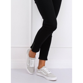 Adidași gri pentru femei gri B70A ARGINT / ALB 3