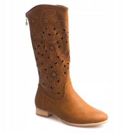 Cizme ajurate TLT1301 Camel maro 1