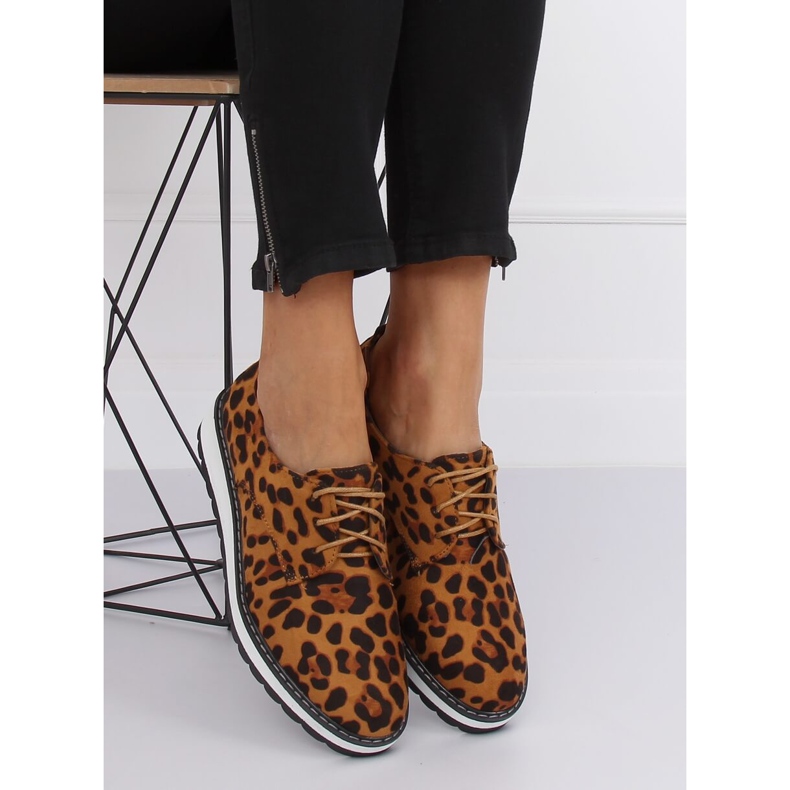 Mocasini pentru femei leopard C-7225 Leopard Print maro 1