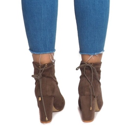 Ghete din piele de căprioară pe un post 88-45 kaki multicolor verde 1