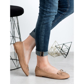 Small Swan Mocasini bej bej cu fundă 1 Small Swan Mocasini bej bej cu fundă 1