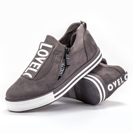 SHELOVET Pantofi sport Love Suede gri 2