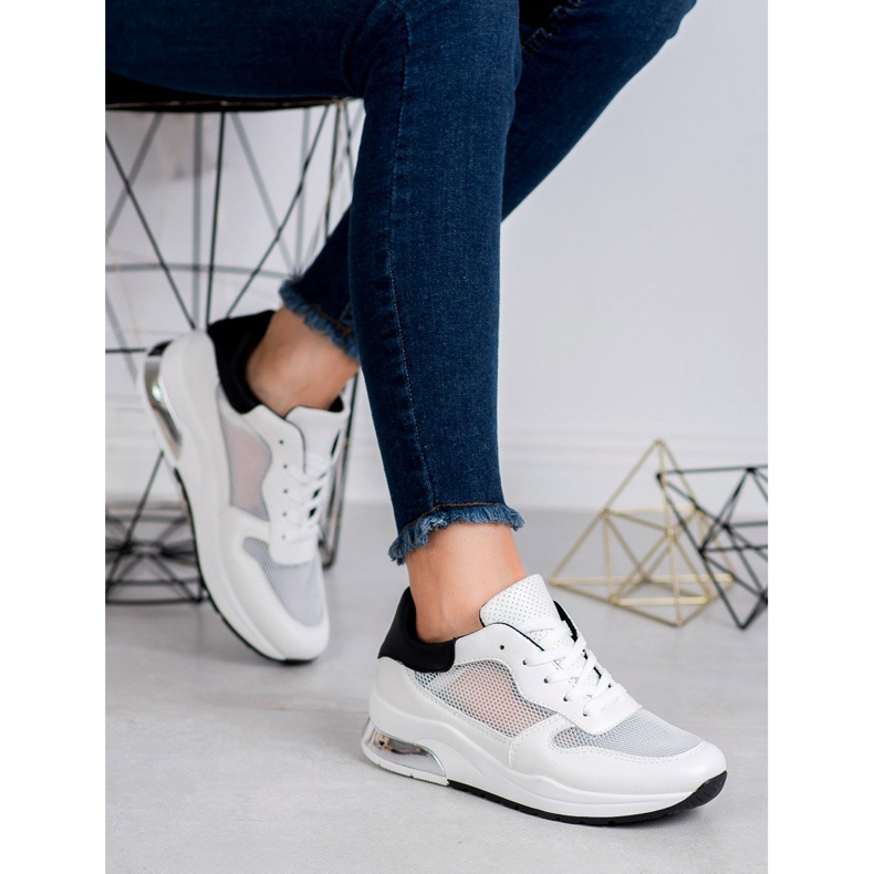 SHELOVET Încălțăminte sport cu plasă alb 1