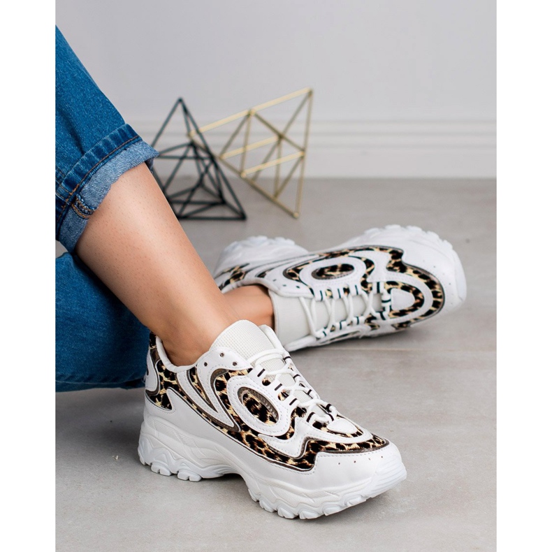 Kayla Pantofi sport pentru femei alb maro 1