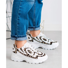 Kayla Pantofi sport pentru femei alb maro 2