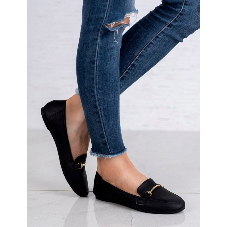 SHELOVET Mocasini din piele ecologică negru 1