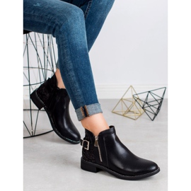 Bestelle Cizme cu imprimeu șarpe negru 1