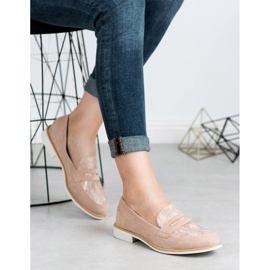 Bestelle Mocasini cu imprimeu șarpe roz 2