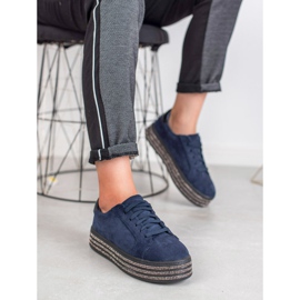 Bestelle Pantofi sport din piele de căprioară albastru marin 1