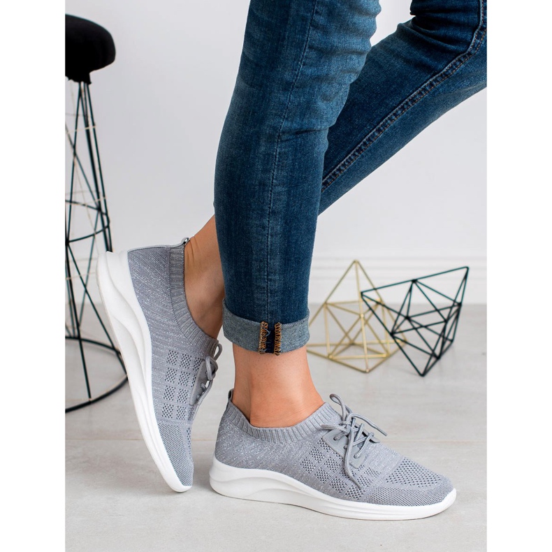 Ideal Shoes Încălțăminte de sport textilă gri 1