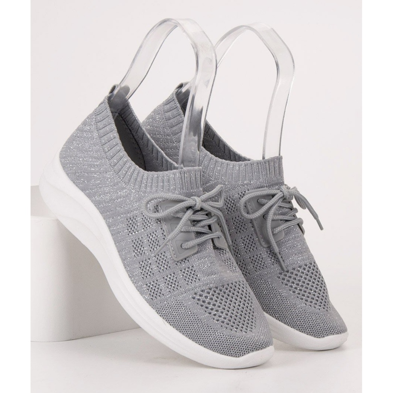 Ideal Shoes Încălțăminte de sport textilă gri 2