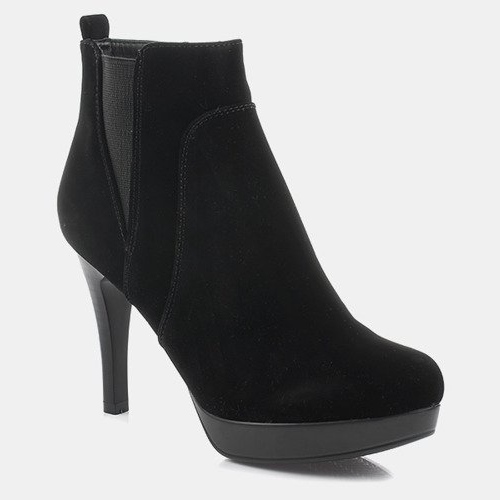 Ghete pe toc înalt J0084-1 Fermoar negru 1