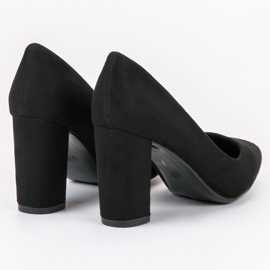 SHELOVET Pompe din piele de căprioară negru 1 SHELOVET Pompe din piele de căprioară negru 1