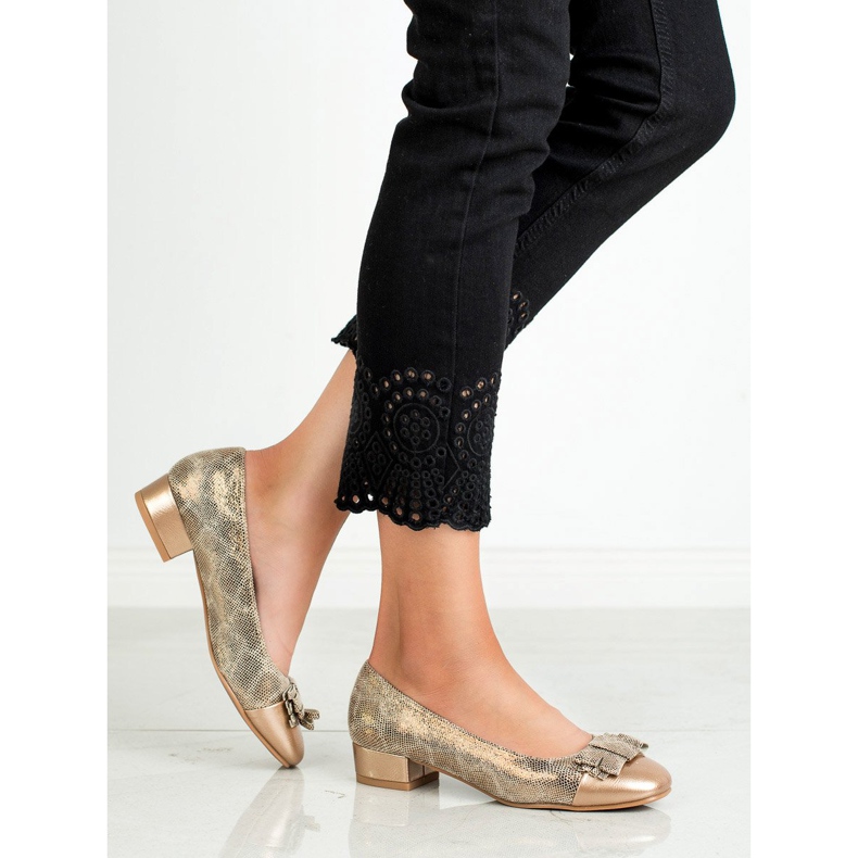 Kylie Pompe cu toc plat galben 1