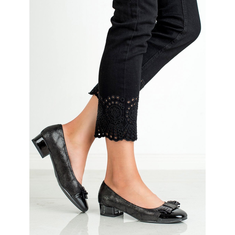 Kylie Pompe cu toc plat negru 2