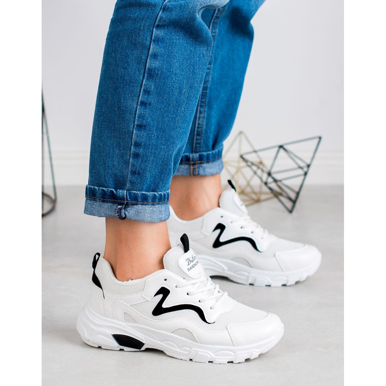 SHELOVET Încălțăminte sport cu șiret alb 2