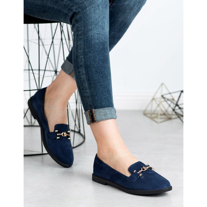 SHELOVET Domnii din piele de căprioară albastru marin 2 SHELOVET Domnii din piele de căprioară albastru marin 2