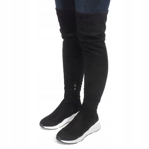 Cizme cu tălpi albe 6680-PG negru 1 Cizme cu tălpi albe 6680-PG negru 1