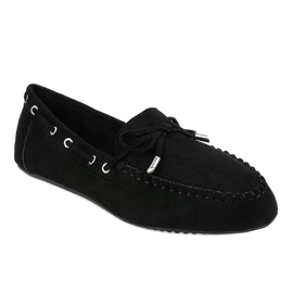 Mocasini negri balerini cu arc XW9100 negru 1