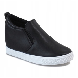 Adidași negri pe pană DD384-4 negru 1