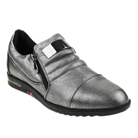 Pantofi gri cu fermoar H034 1