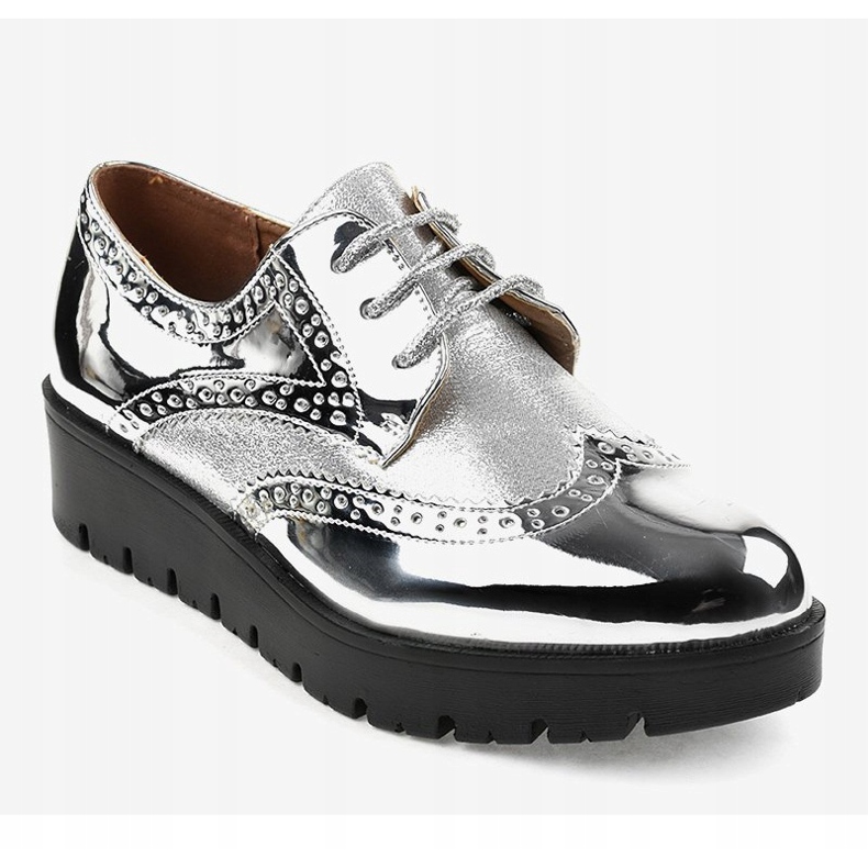 Pantofi cu șireturi argintii TL-60 gri 1