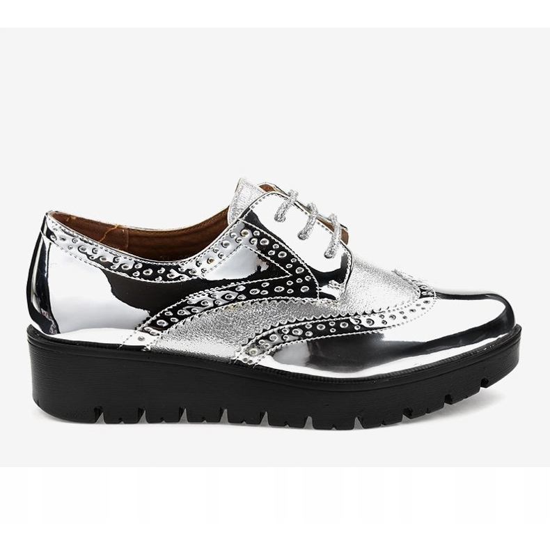 Pantofi cu șireturi argintii TL-60 gri 2