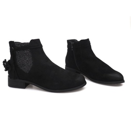 Ghete din piele de căprioară Jodhpur W132 Negru 1