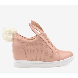 Adidași roz pe iepurașii cu pană H6211-11 2
