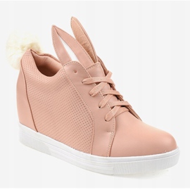 Adidași roz pe iepurașii cu pană H6211-11 1