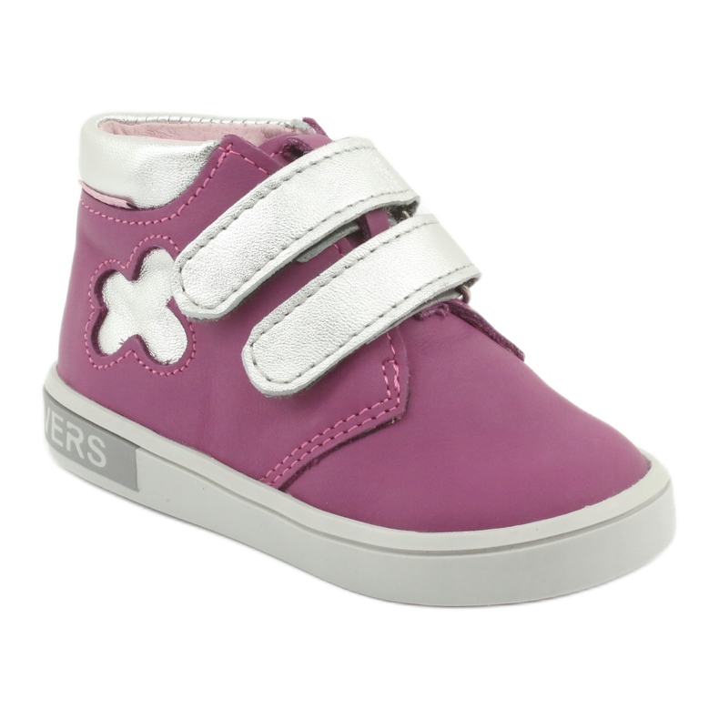 Botine Mazurek Velcro roz gri 1
