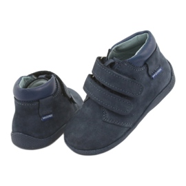 Băieți din piele Mazurek cu Velcro 341 Navy Blue albastru 4