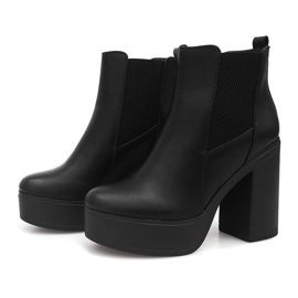 Ghete pe toc cu elastic E4863 negru 3