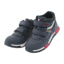 Pantofi sport velcro Big Star 374065 bleumarin alb roșu albastru marin 3