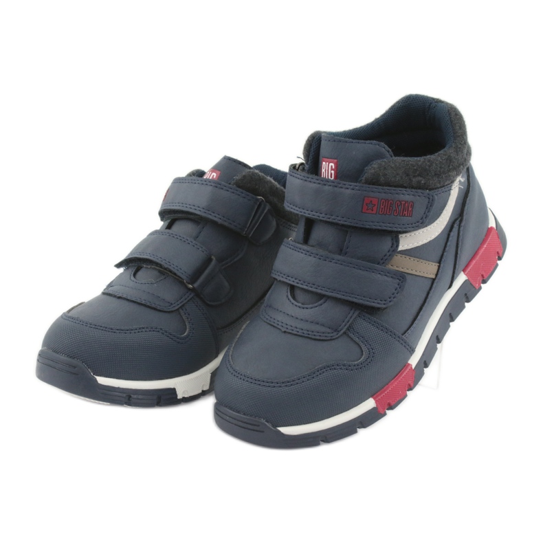 Pantofi sport velcro Big Star 374065 bleumarin alb roșu albastru marin 3