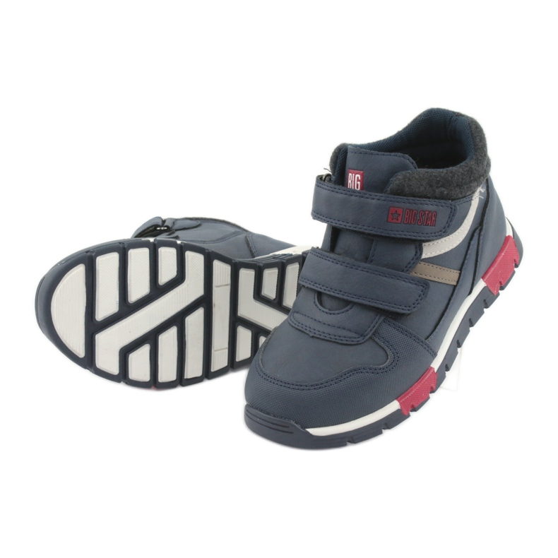 Pantofi sport velcro Big Star 374065 bleumarin alb roșu albastru marin 5