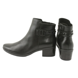Cizme de piele pentru femei Caprice cu știfturi 25433 Negru 5