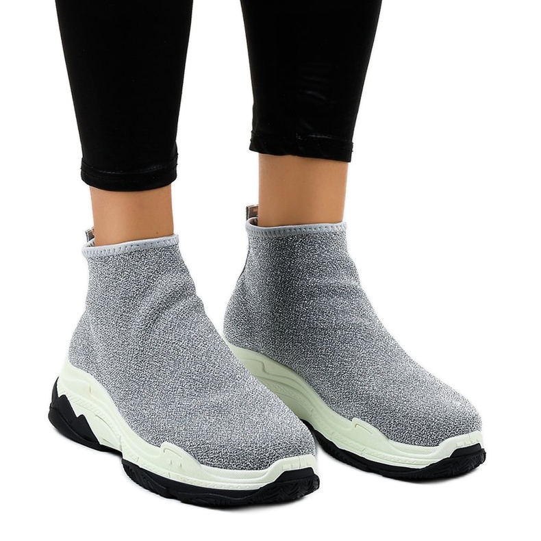 Pantofi sport gri cu bandă elastică LA33P 1 Pantofi sport gri cu bandă elastică LA33P 1