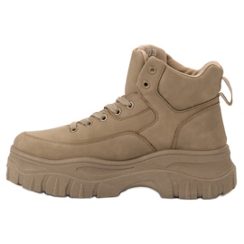 Kylie Încălțăminte cu dantelă pe platformă maro 2