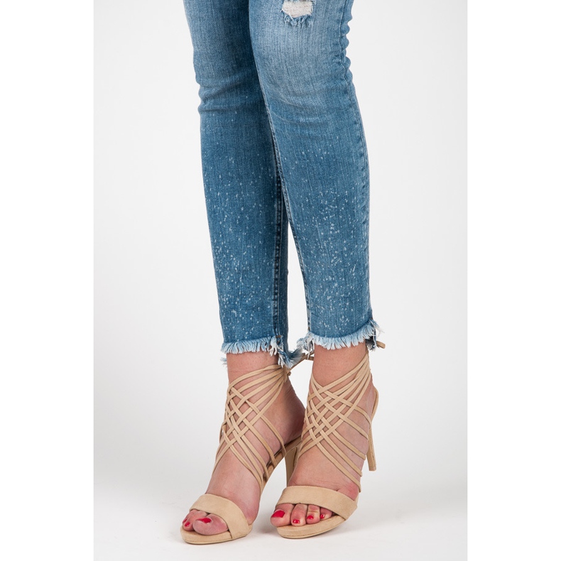 Vices Tocuri înalte din piele intoarsa cu legare bej 1